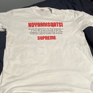 White supreme koyaanisqatsi tshirt-size Large